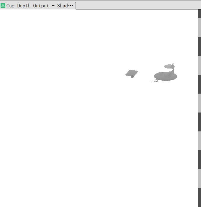 第二个pass。很明显是日光渲染的深度图，一眼Shadowmap的阴影采样，和摄像机的深度图配合就可以出阴影了